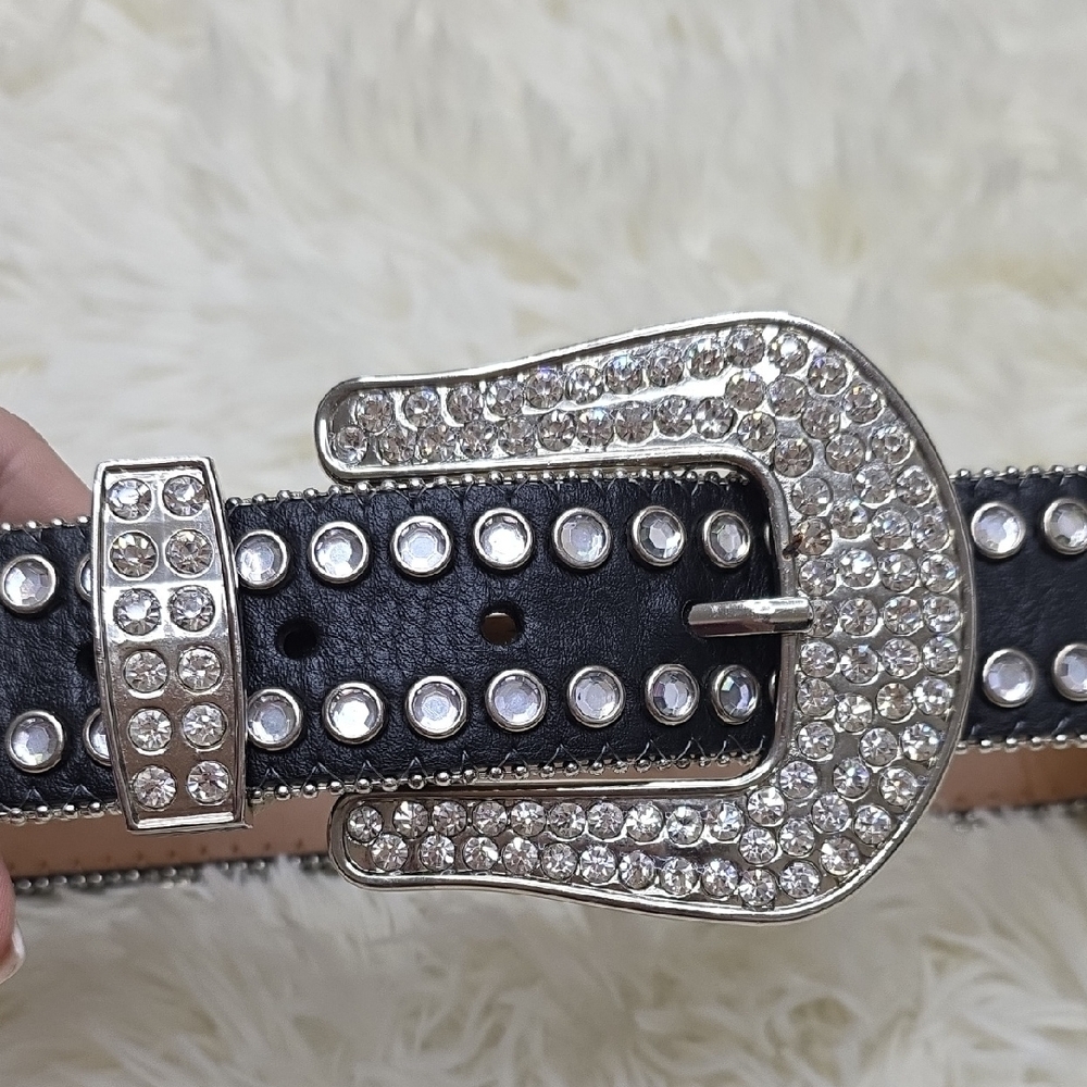 Nocona Black Belt with Silver Accents - Picture 5 of 7